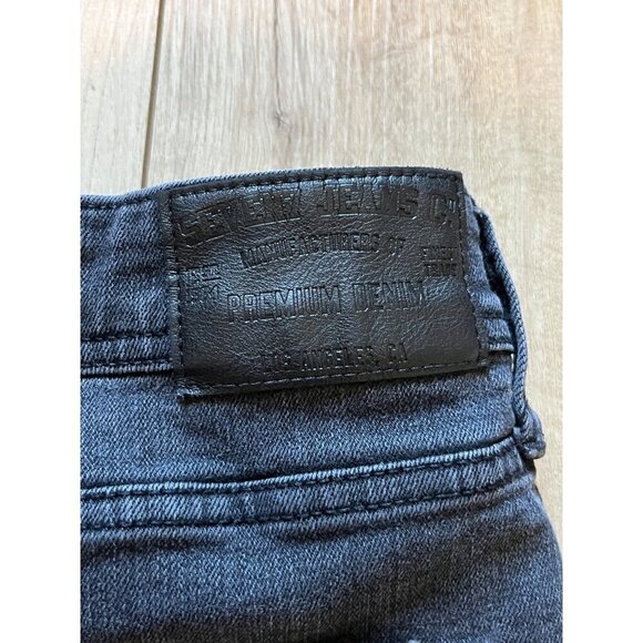 Seven7 Slim Straight Leg Fit Black Jeans Mens 36x29 Stretch Premium Denim - Picture 7 of 8